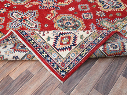 Red 8'1" x 10'0" Tribal Hand knotted Wool Rug - Sku: O086794