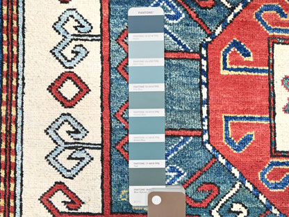 Red 5'0" x 6'6" Tribal Hand knotted Wool Rug - Sku: O086809