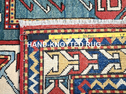 Red 5'0" x 6'6" Tribal Hand knotted Wool Rug - Sku: O086809