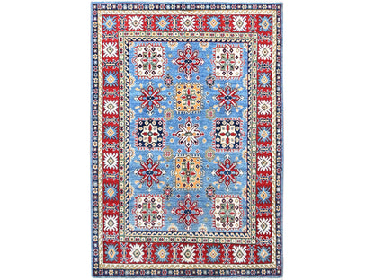 Blue 4'8" x 6'10" Kazak Hand knotted Wool Rug - Sku: O086818