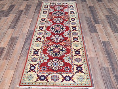 Red 2'1" x 6'0" Tribal Hand knotted Wool Rug - Sku: O086830