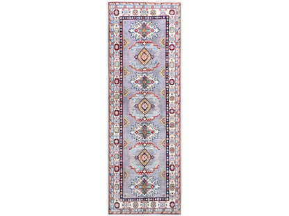 Grey 2'9" x 7'10" Tribal Hand knotted Wool Rug - Sku: O086839