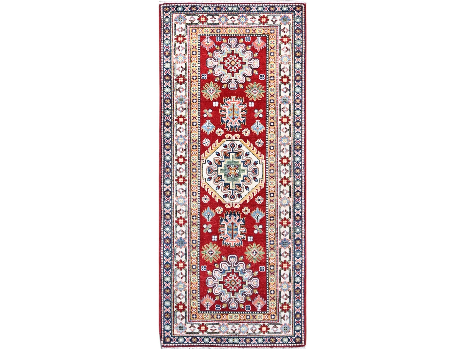 Red 2'9" x 6'6" Tribal Hand knotted Wool Rug - Sku: O086843