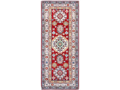 Red 2'9" x 6'6" Tribal Hand knotted Wool Rug - Sku: O086843