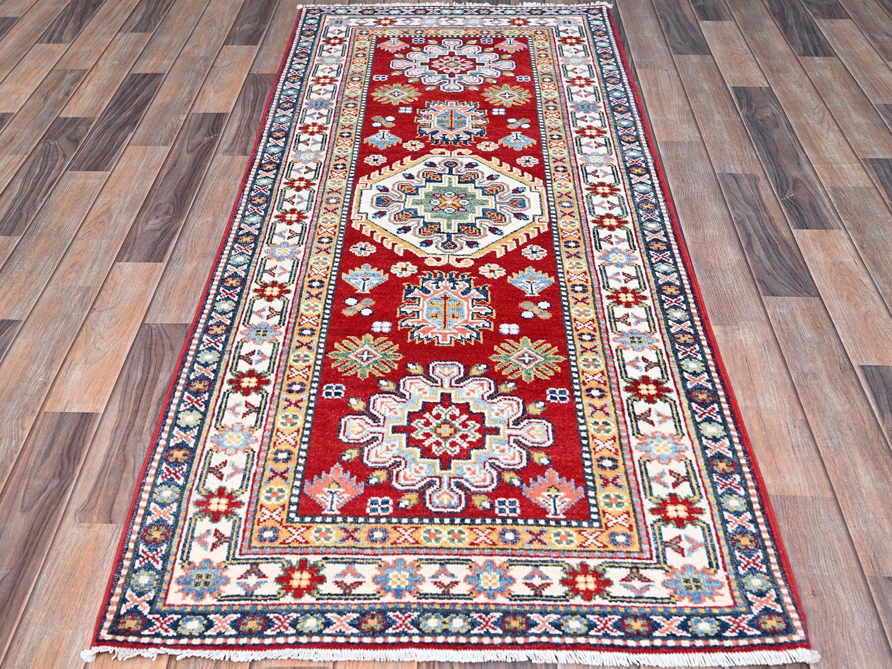 Red 2'9" x 6'6" Tribal Hand knotted Wool Rug - Sku: O086843