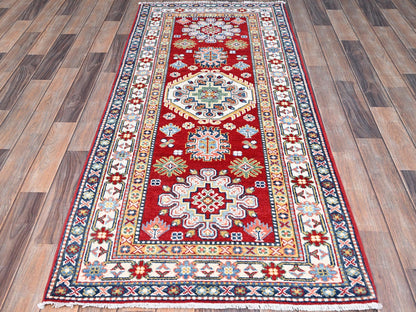 Red 2'9" x 6'6" Tribal Hand knotted Wool Rug - Sku: O086843