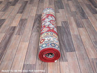 Red 2'9" x 6'6" Tribal Hand knotted Wool Rug - Sku: O086843