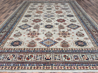 Grey 9'11" x 13'8" Tribal Hand knotted Wool Rug - Sku: O086886