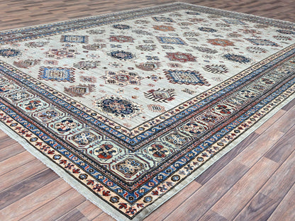 Grey 9'11" x 13'8" Tribal Hand knotted Wool Rug - Sku: O086886