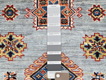 Grey 5'11" x 6'2" Tribal Hand knotted Wool Rug - Sku: O086891