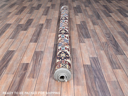 Grey 5'11" x 6'2" Tribal Hand knotted Wool Rug - Sku: O086891