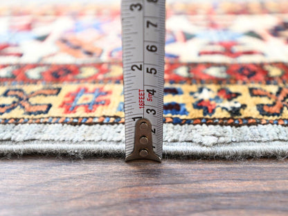 Grey 5'11" x 6'2" Tribal Hand knotted Wool Rug - Sku: O086891