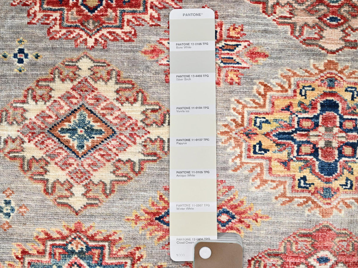 Kazak Tribal hand-knotted wool rug in Gray, 4'9" x 6'7", SKU O086892
