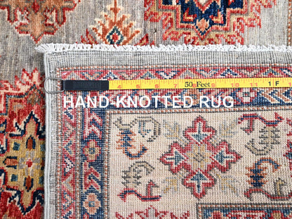 Grey 4'9" x 6'7" Tribal Hand knotted Wool Rug - Sku: O086892