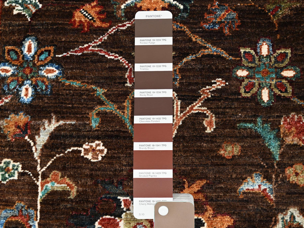 Tribal hand-knotted wool runner in Brown, 2'8" x 8'6", SKU O086895
