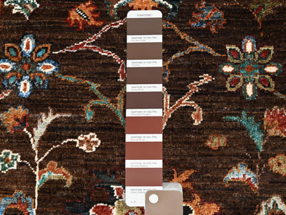 Tribal hand-knotted wool runner in Brown, 2'8" x 8'6", SKU O086895
