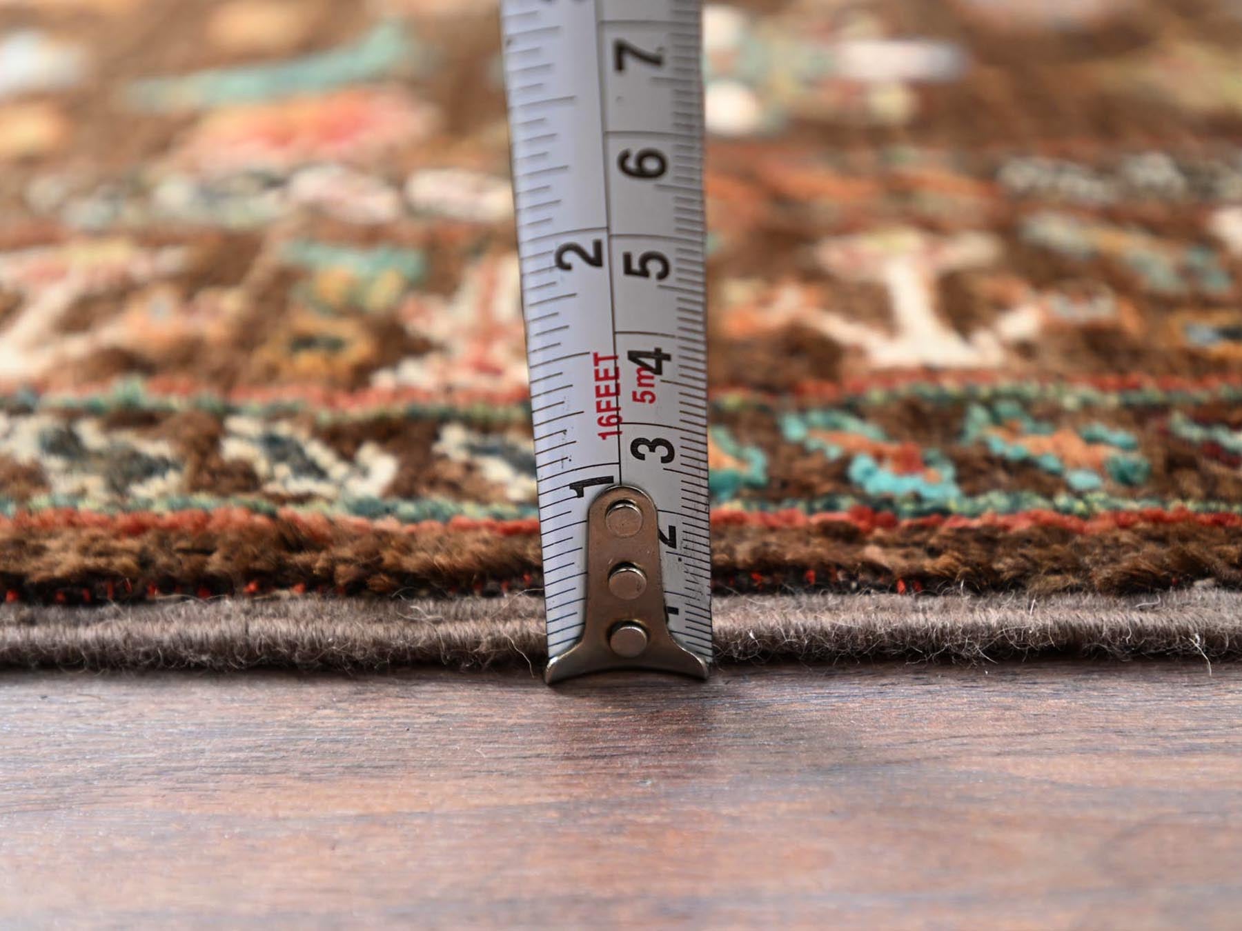 Tribal hand-knotted wool runner in Brown, 2'8" x 8'6", SKU O086895