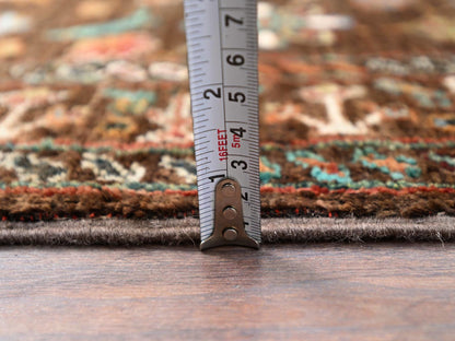 Tribal hand-knotted wool runner in Brown, 2'8" x 8'6", SKU O086895