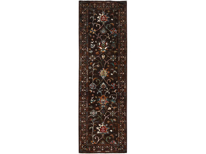 Tribal hand-knotted wool runner in Brown, 2'8" x 8'5", SKU O086897