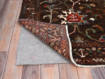 Tribal hand-knotted wool runner in Brown, 2'8" x 8'5", SKU O086897