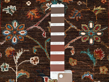 Tribal hand-knotted wool runner in Brown, 2'8" x 8'5", SKU O086897