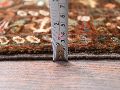 Tribal hand-knotted wool runner in Brown, 2'8" x 8'5", SKU O086897