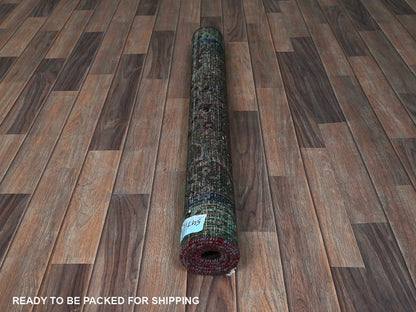 Overdyed 3'2" x 5'1" Vintage Hand knotted Wool Rug - Sku: O0868