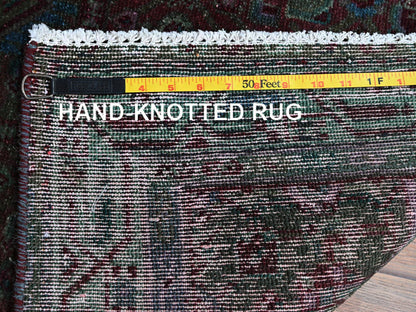 Overdyed 3'2" x 5'1" Vintage Hand knotted Wool Rug - Sku: O0868