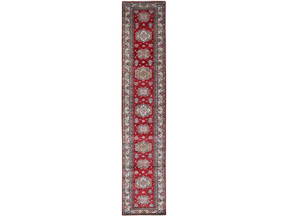Red 2'7" x 13'2" Tribal Hand knotted Wool Rug - Sku: O086910
