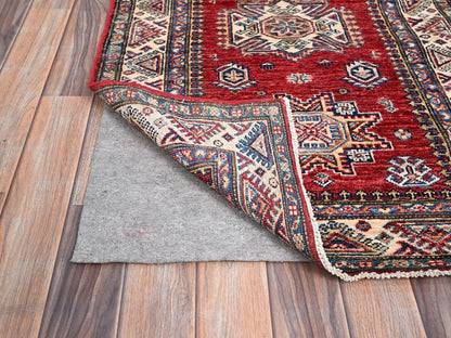 Kazak Tribal hand-knotted wool runner in Red, 2'7" x 13'2", SKU O086910