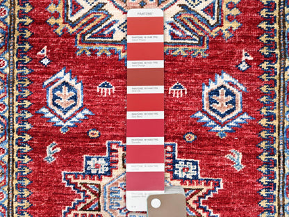 Red 2'7" x 13'2" Tribal Hand knotted Wool Rug - Sku: O086910