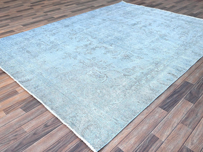 Tabriz Vintage hand-knotted wool rug in Blue, 7'10" x 9'9", SKU O086926