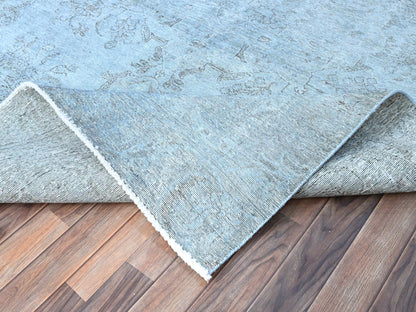 Tabriz Vintage hand-knotted wool rug in Blue, 7'10" x 9'9", SKU O086926