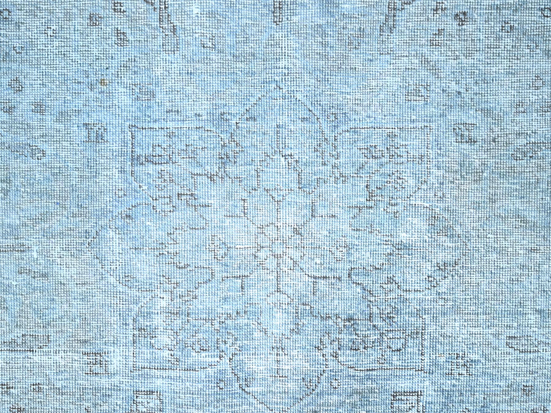 Tabriz Vintage hand-knotted wool rug in Blue, 7'10" x 9'9", SKU O086926