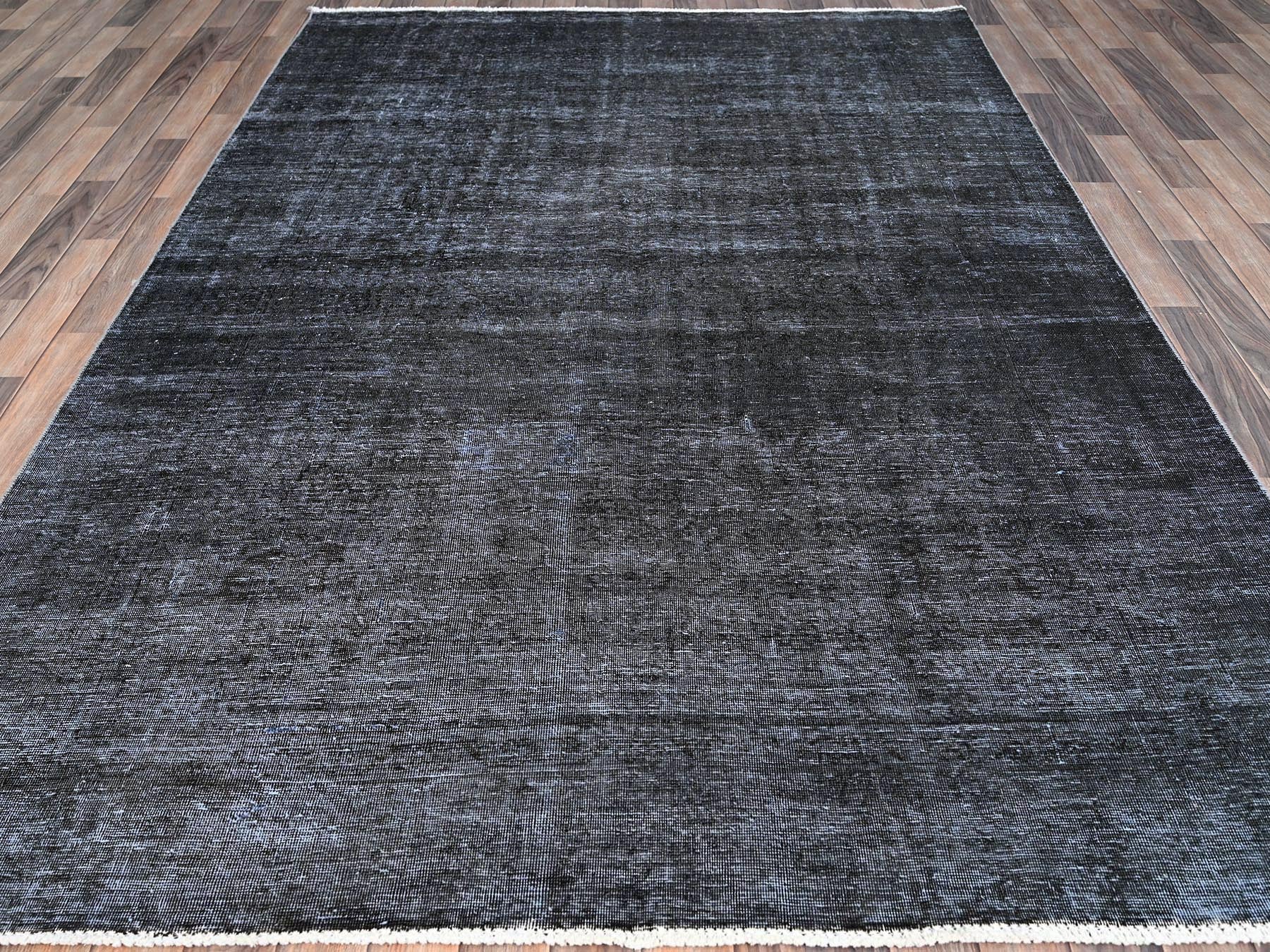 Tabriz Vintage hand-knotted wool rug in Black, 6'3" x 9'3", SKU O086927