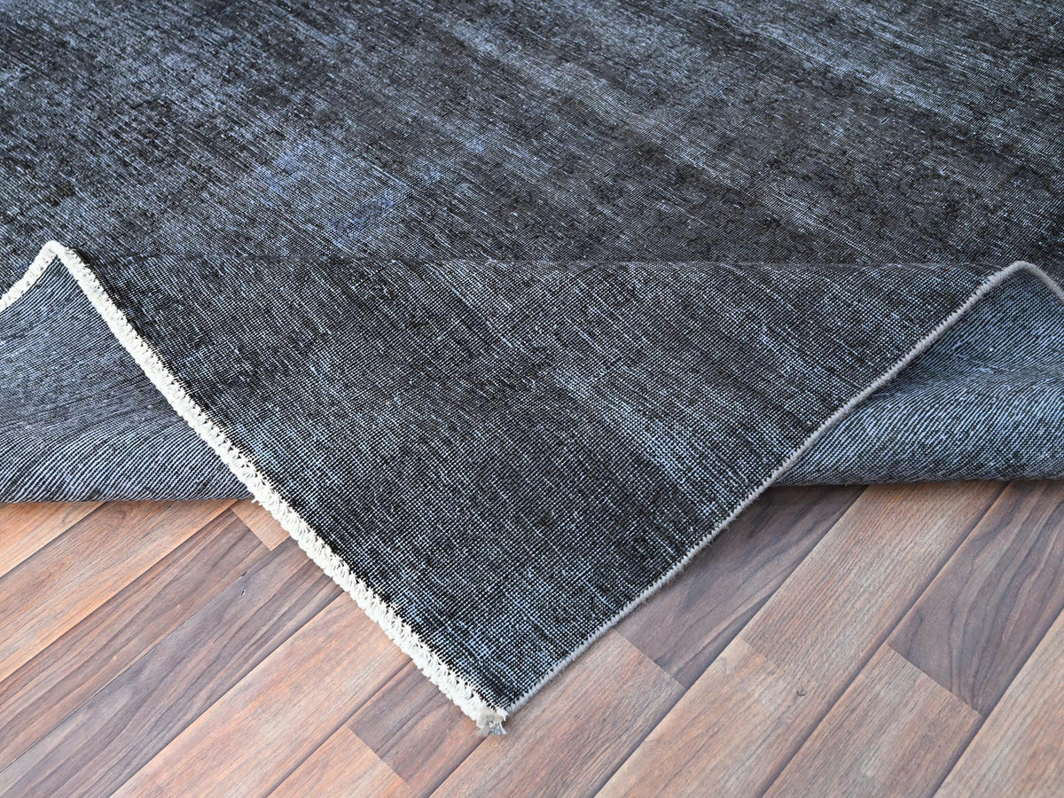 Tabriz Vintage hand-knotted wool rug in Black, 6'3" x 9'3", SKU O086927