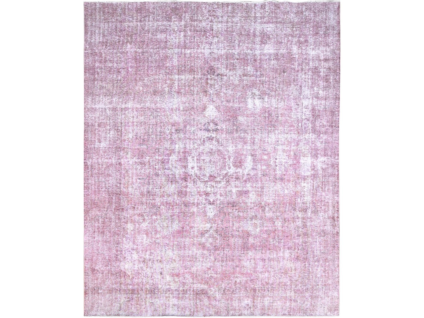Tabriz Vintage hand-knotted wool rug in Pink, 9'8" x 11'10", SKU O086929