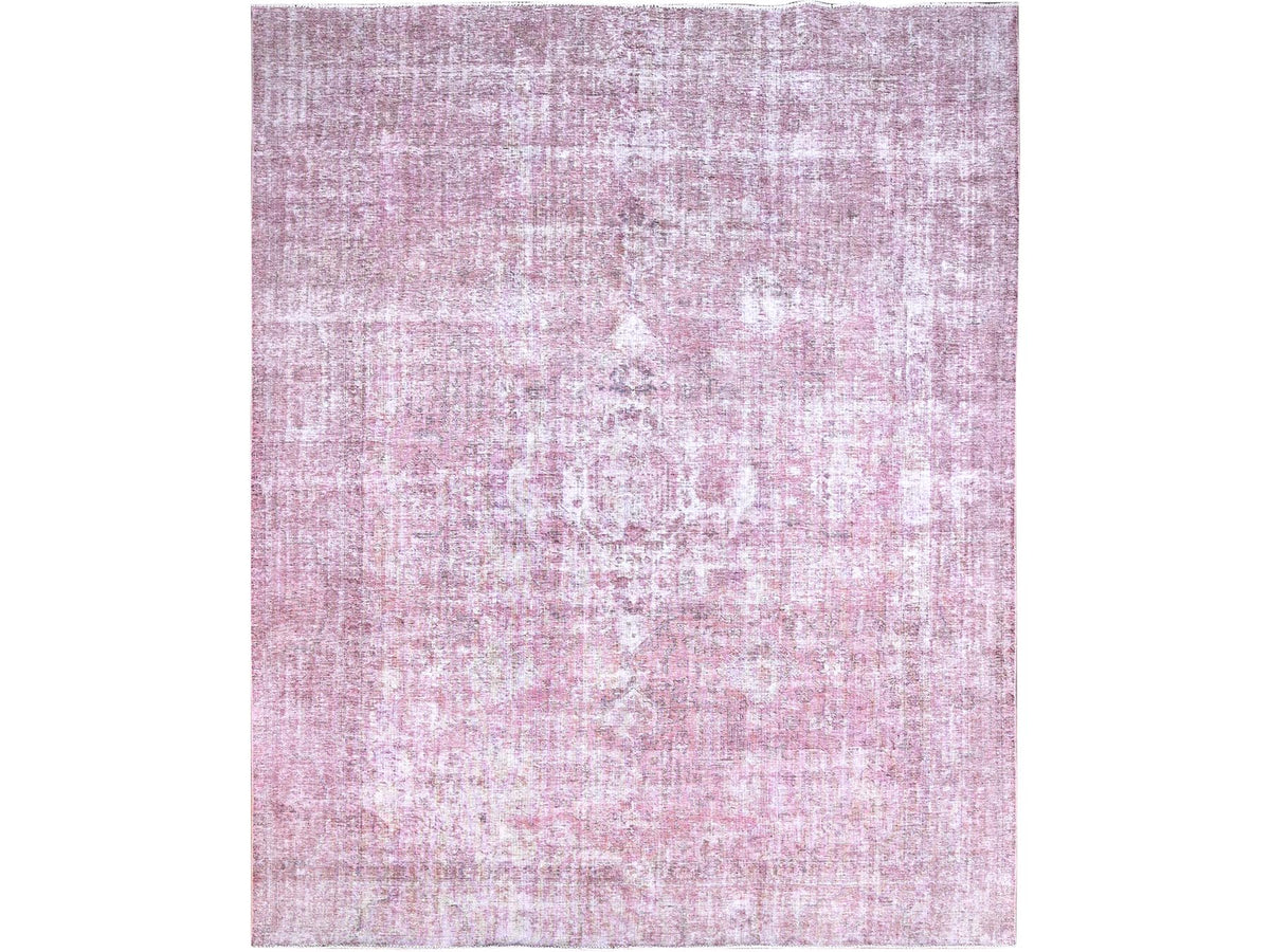 Tabriz Vintage hand-knotted wool rug in Pink, 9'8" x 11'10", SKU O086929