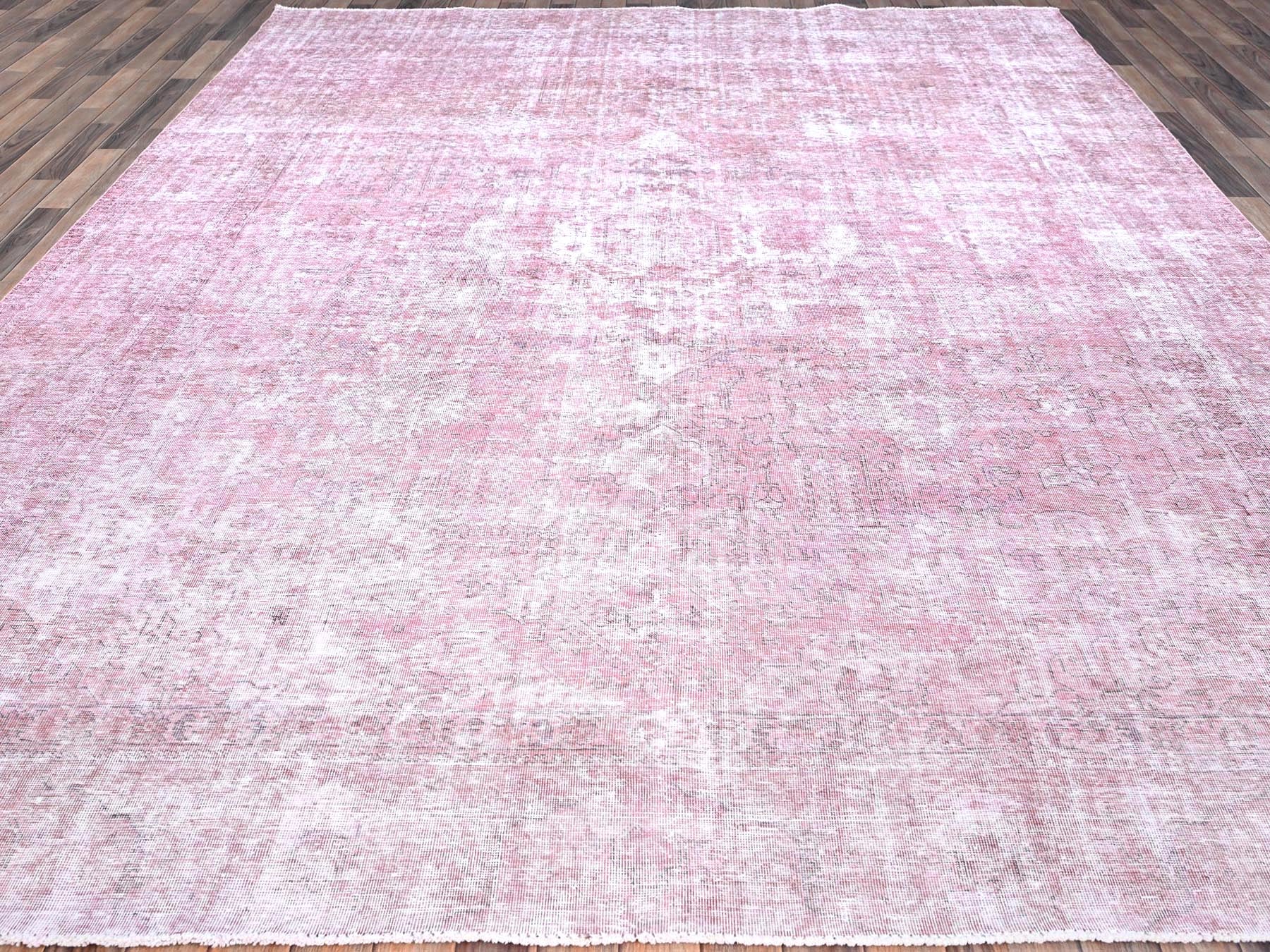 Tabriz Vintage hand-knotted wool rug in Pink, 9'8" x 11'10", SKU O086929
