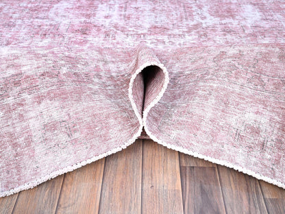 Pink 9'8" x 11'10" Vintage Hand knotted Wool Rug - Sku: O086929