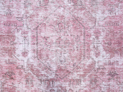Pink 9'8" x 11'10" Vintage Hand knotted Wool Rug - Sku: O086929