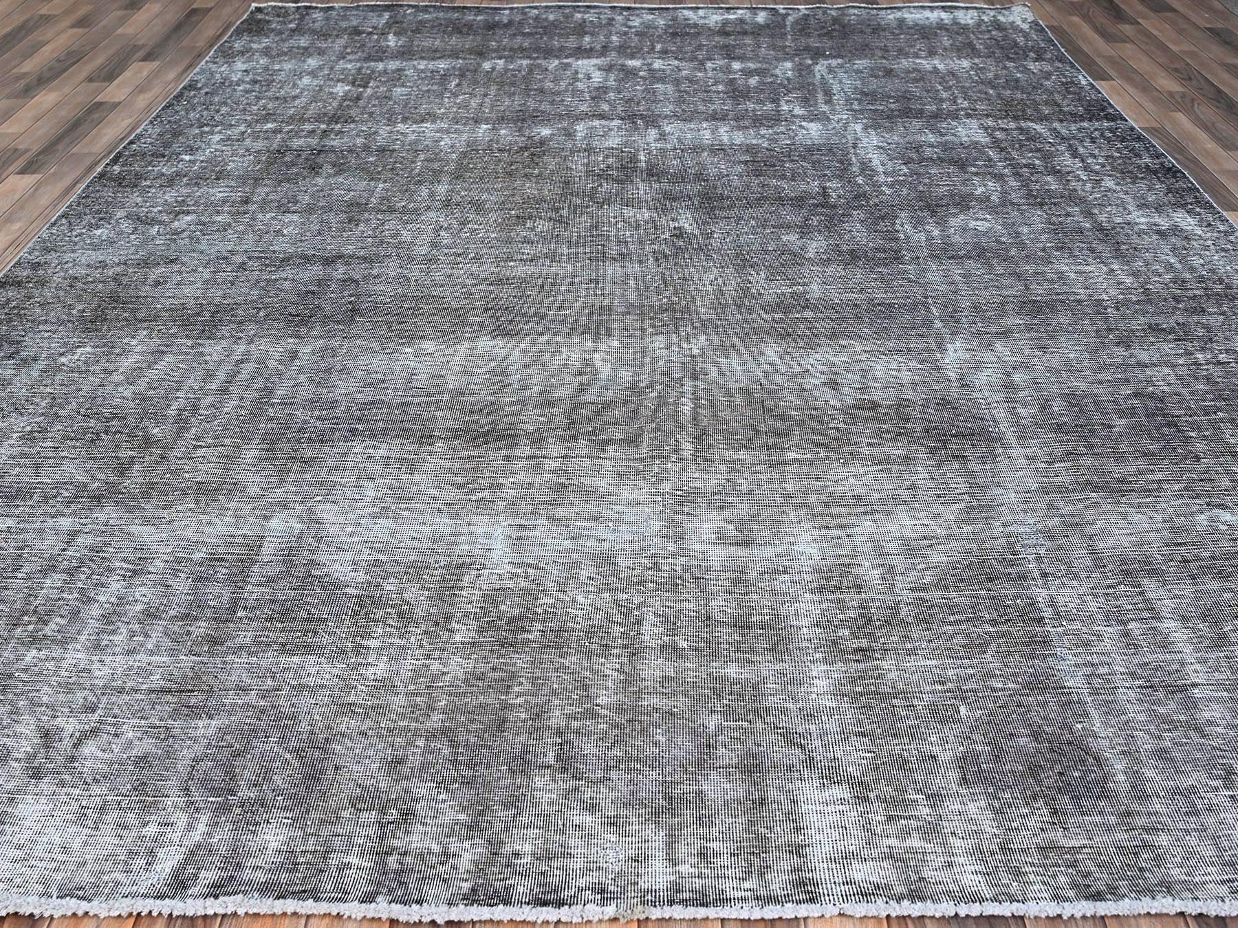 Gray 9'6" x 12'4" Vintage Hand knotted Wool Rug - Sku: O086931