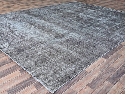 Grey 9'6" x 12'4" Vintage Hand knotted Wool Rug - Sku: O086931