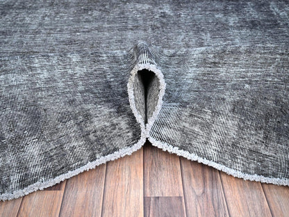 Grey 9'6" x 12'4" Vintage Hand knotted Wool Rug - Sku: O086931