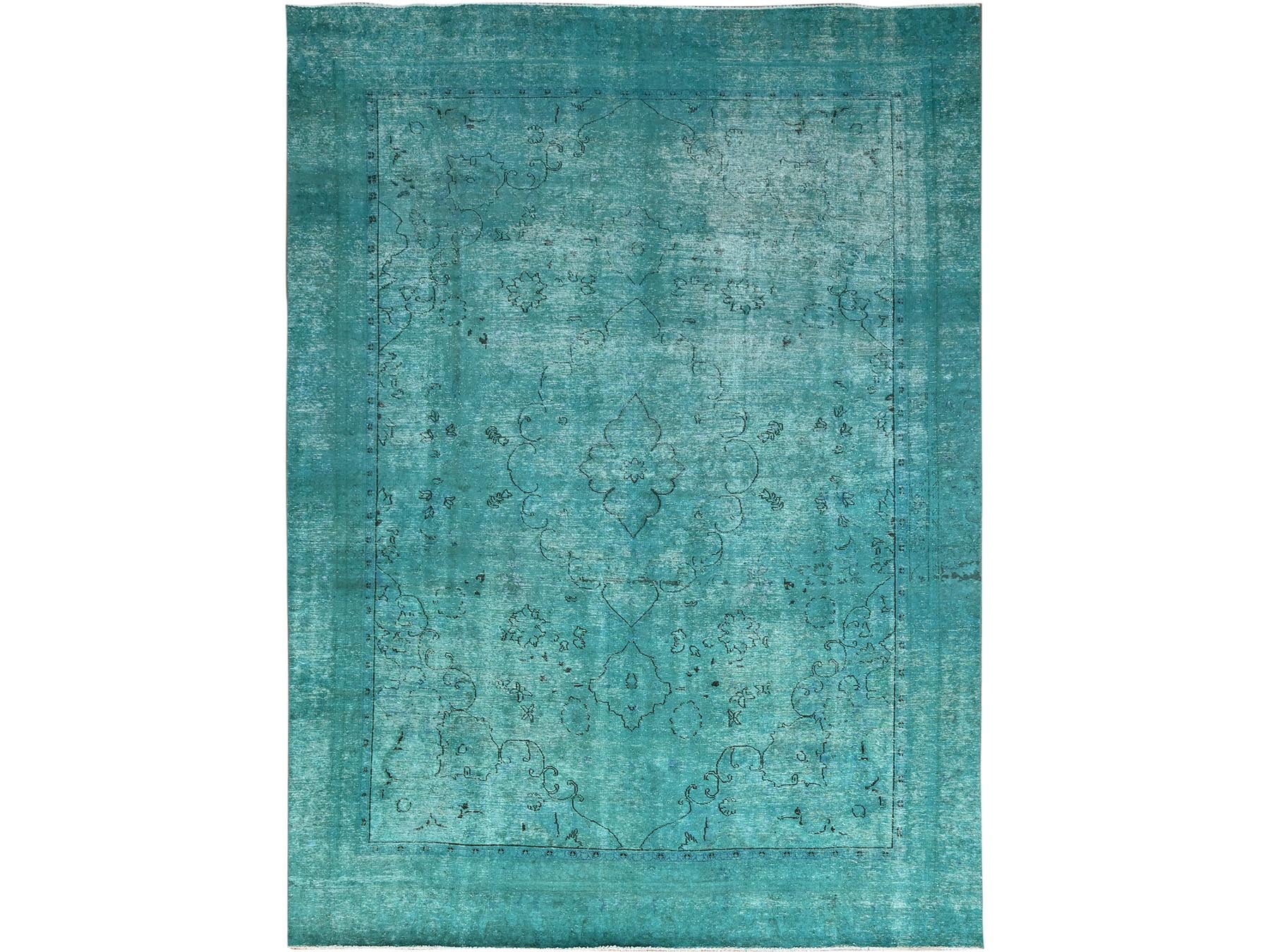 Tabriz Vintage hand-knotted wool rug in Overdyed, 8'1" x 10'11", SKU O086932