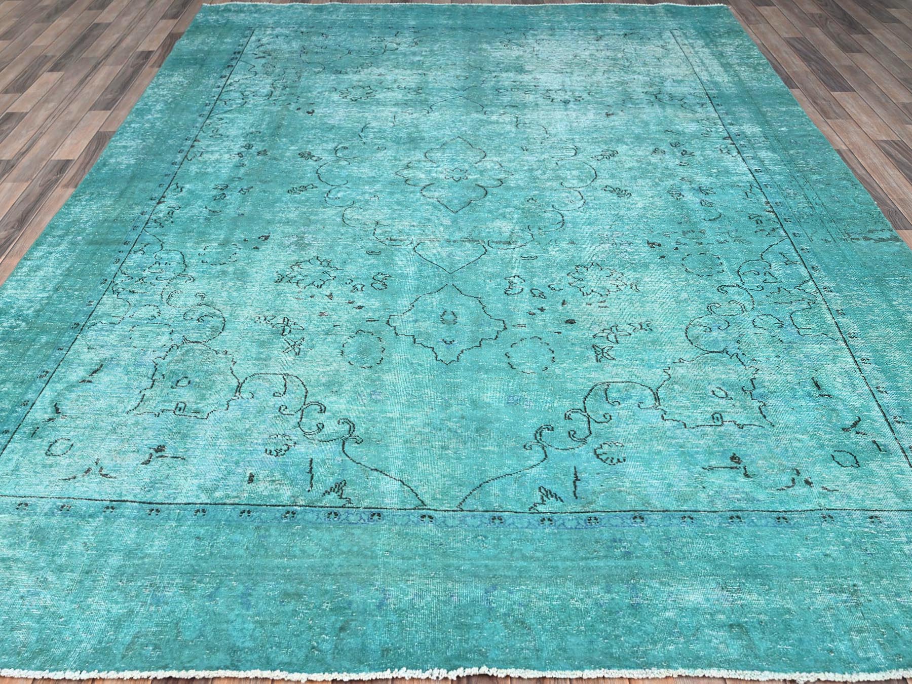 Tabriz Vintage hand-knotted wool rug in Overdyed, 8'1" x 10'11", SKU O086932