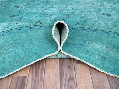 Overdyed 8'1" x 10'11" Vintage Hand knotted Wool Rug - Sku: O086932