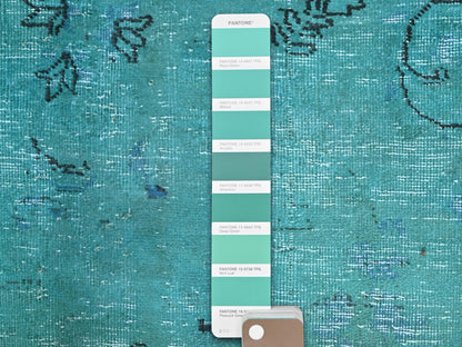Overdyed 8'1" x 10'11" Vintage Hand knotted Wool Rug - Sku: O086932