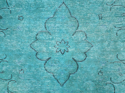 Overdyed 8'1" x 10'11" Vintage Hand knotted Wool Rug - Sku: O086932