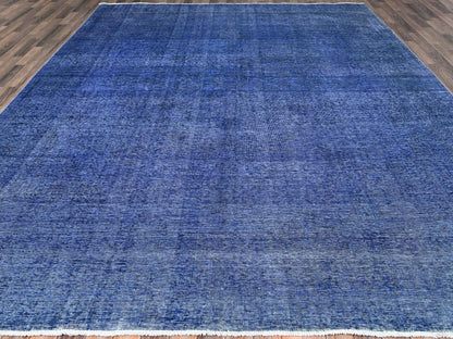 Overdyed 9'11" x 12'7" Vintage Hand knotted Wool Rug - Sku: O086933